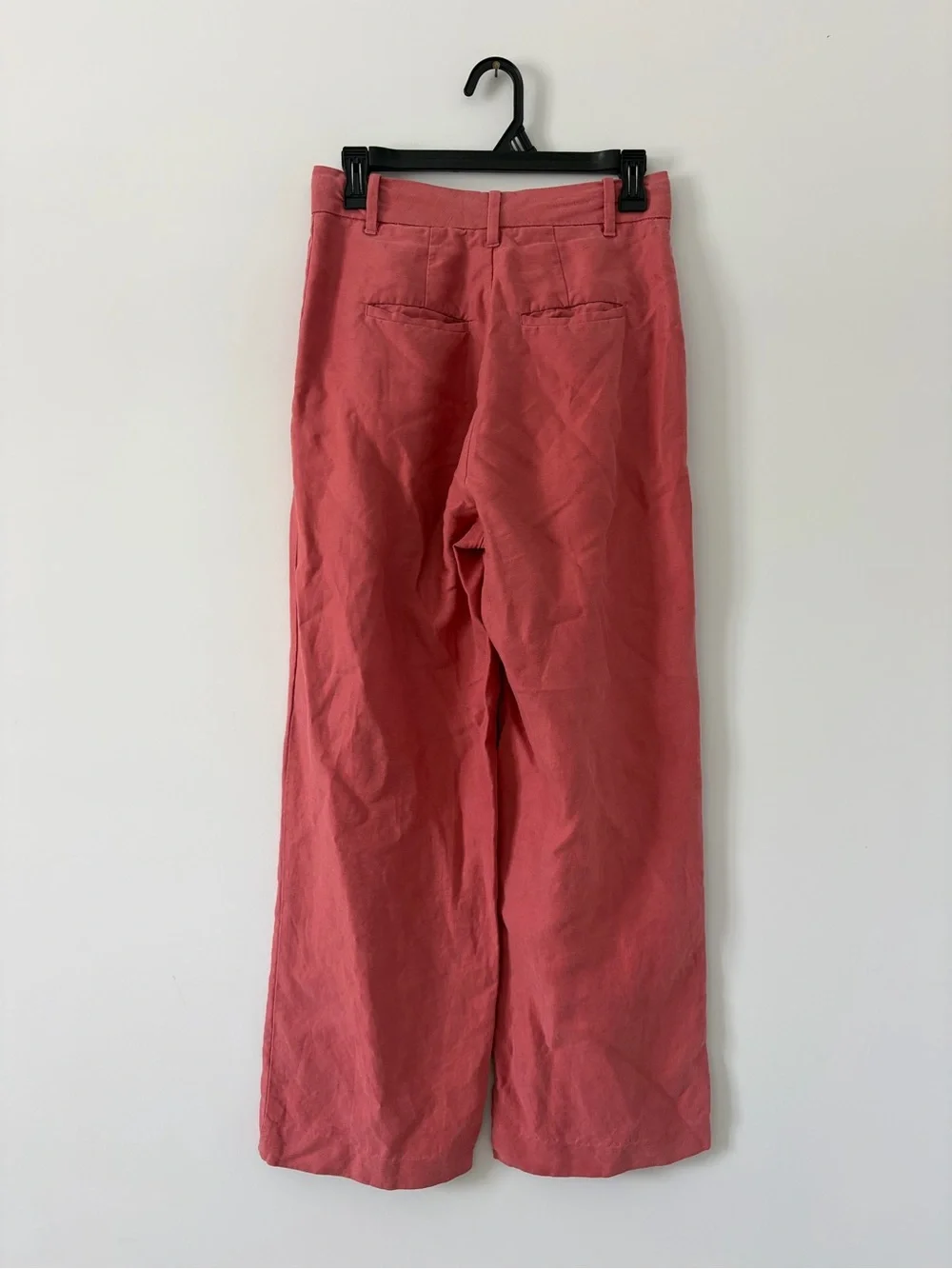 Aritzia Wilfred The Effortless Linen Cropped Wide Leg Pant Warm Sienna Red 2